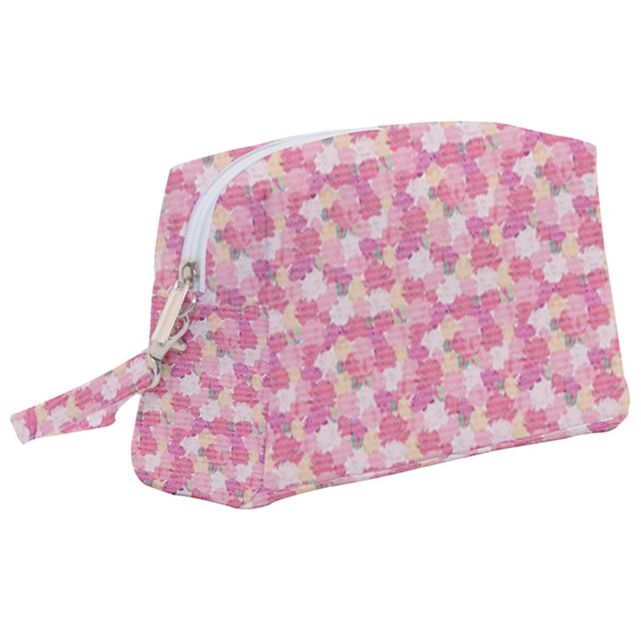 Peony Pattern Pink Scrapbookin Wristlet Pouch Bag (Large)