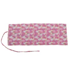 Peony Pattern Pink Scrapbookin Roll Up Canvas Pencil Holder (s) by Simbadda