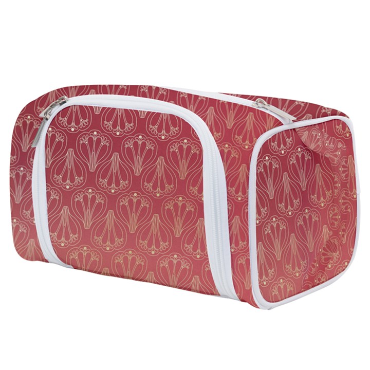 Red Gold Art Deco Art Deco Background Toiletries Pouch