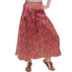 Red Gold Art Deco Art Deco Background Satin Palazzo Pants