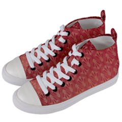 Red Gold Art Deco Art Deco Background Women s Mid-top Canvas Sneakers