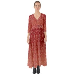 Red Gold Art Deco Art Deco Background Button Up Boho Maxi Dress by Simbadda