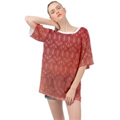 Red Gold Art Deco Art Deco Background Oversized Chiffon Top