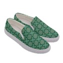 Green Abstract Geometry Pattern Women s Canvas Slip Ons View3