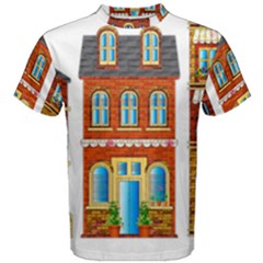 City Buildings Brick Architecture Men s Cotton Tee by Simbadda