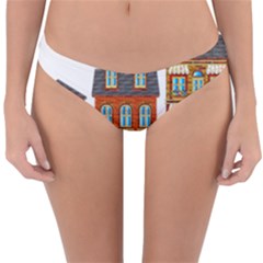 City Buildings Brick Architecture Reversible Hipster Bikini Bottoms by Simbadda