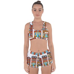 City Buildings Brick Architecture Racerback Boyleg Bikini Set by Simbadda