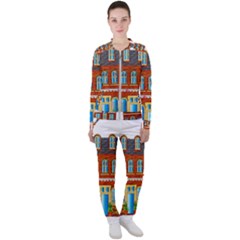 City Buildings Brick Architecture Casual Jacket And Pants Set by Simbadda