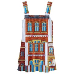 City Buildings Brick Architecture Kids  Layered Skirt Swimsuit by Simbadda