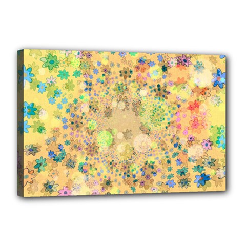 Flowers Color Colorful Watercolour Canvas 18  X 12  (stretched) by Simbadda