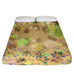 Flowers Color Colorful Watercolour Fitted Sheet (queen Size) by Simbadda