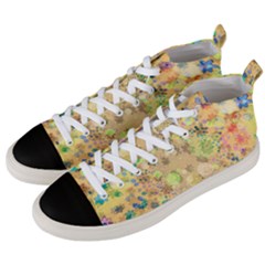 Flowers Color Colorful Watercolour Men s Mid-top Canvas Sneakers