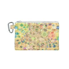 Flowers Color Colorful Watercolour Canvas Cosmetic Bag (small)