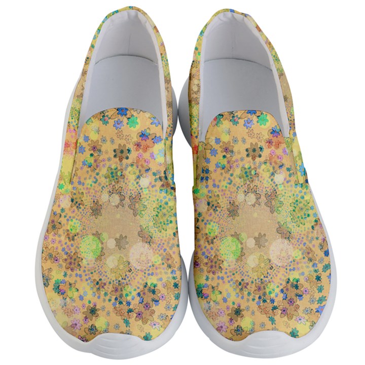 Flowers Color Colorful Watercolour Men s Lightweight Slip Ons