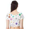 Shapes Stars Moon Sun Pattern Short Sleeve Crop Top View2