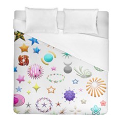 Shapes Stars Moon Sun Pattern Duvet Cover (full/ Double Size)