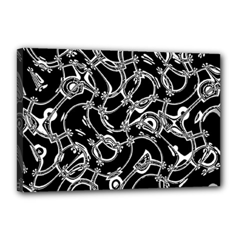 Unfinishedbusiness Black On White Canvas 18  X 12  (stretched) by designsbyamerianna