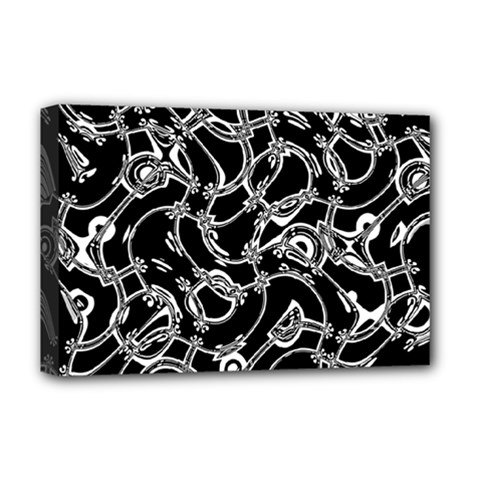 Unfinishedbusiness Black On White Deluxe Canvas 18  X 12  (stretched) by designsbyamerianna