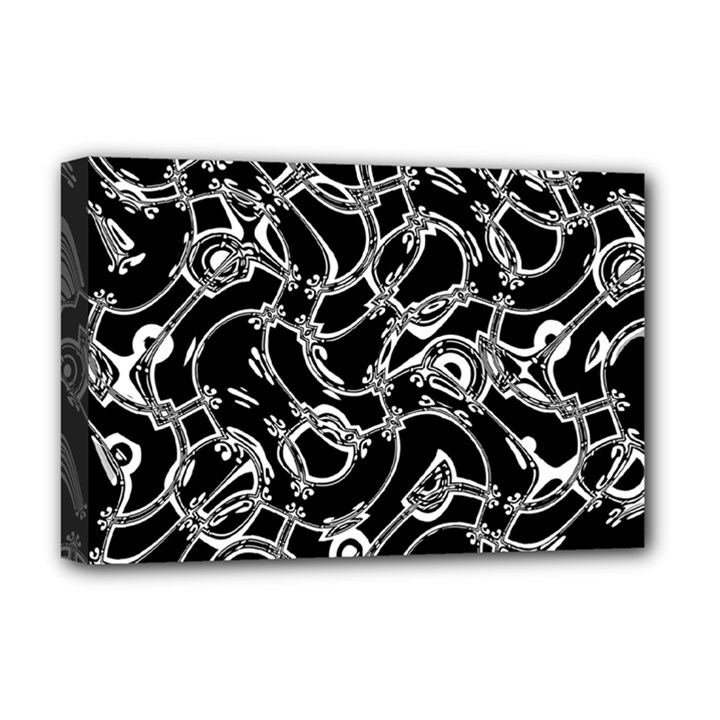 Unfinishedbusiness Black On White Deluxe Canvas 18  x 12  (Stretched)