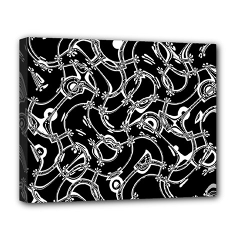 Unfinishedbusiness Black On White Deluxe Canvas 20  X 16  (stretched) by designsbyamerianna