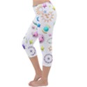 Shapes Stars Moon Sun Pattern Lightweight Velour Capri Yoga Leggings View2