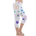 Shapes Stars Moon Sun Pattern Lightweight Velour Capri Yoga Leggings View3