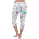 Shapes Stars Moon Sun Pattern Lightweight Velour Capri Yoga Leggings View4