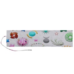 Shapes Stars Moon Sun Pattern Roll Up Canvas Pencil Holder (l)