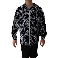 Unfinishedbusiness Black On White Kids  Hooded Windbreaker