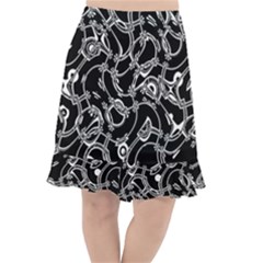 Unfinishedbusiness Black On White Fishtail Chiffon Skirt