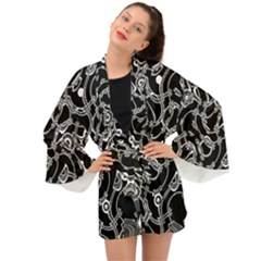 Unfinishedbusiness Black On White Long Sleeve Kimono