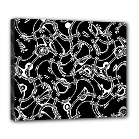 Unfinishedbusiness Black On White Deluxe Canvas 24  X 20  (stretched) by designsbyamerianna