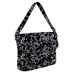 Unfinishedbusiness Black On White Buckle Messenger Bag by designsbyamerianna