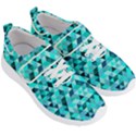 Teal Triangles Pattern Men s Velcro Strap Shoes View3