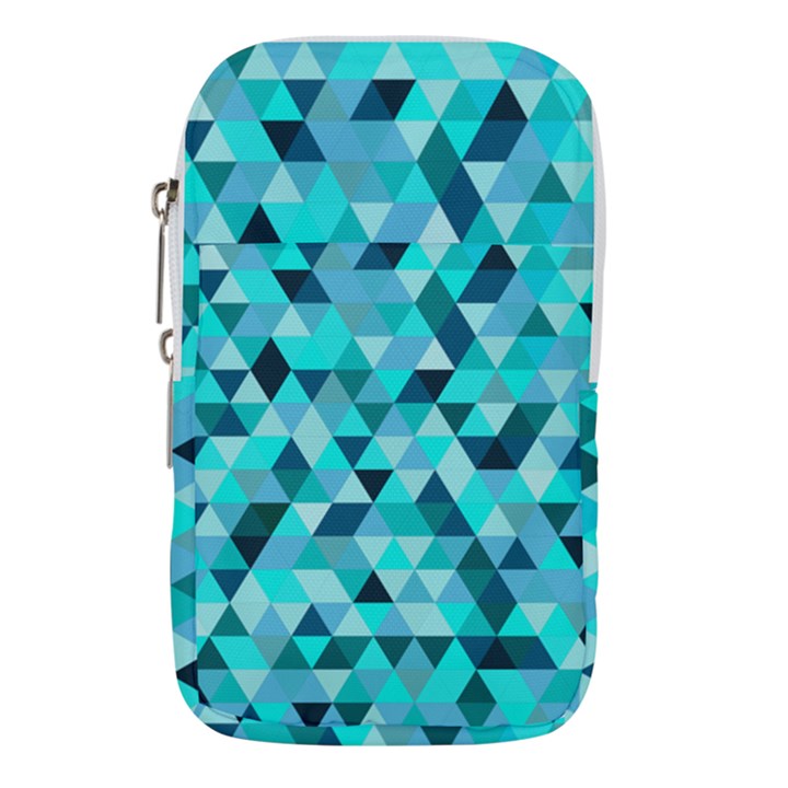 Teal Triangles Pattern Waist Pouch (Small)