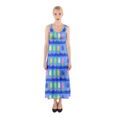 Ice Cream Bar Pattern Sleeveless Maxi Dress by bloomingvinedesign