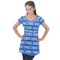 Ice Cream Bar Pattern Puff Sleeve Tunic Top by bloomingvinedesign