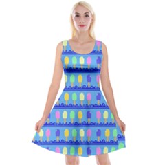 Ice Cream Bar Pattern Reversible Velvet Sleeveless Dress by bloomingvinedesign