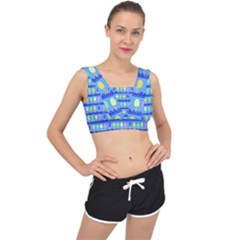 Ice Cream Bar Pattern V-back Sports Bra by bloomingvinedesign