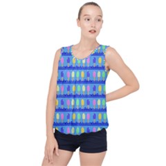 Ice Cream Bar Pattern Bubble Hem Chiffon Tank Top