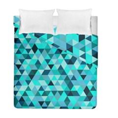 Teal Triangles Pattern Duvet Cover Double Side (full/ Double Size) by LoolyElzayat