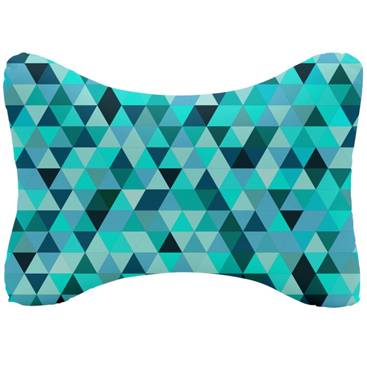 Teal Triangles Pattern Seat Head Rest Cushion