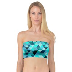 Teal Triangles Pattern Bandeau Top by LoolyElzayat