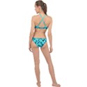 Teal Triangles Pattern High Neck Bikini Set View2