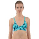 Teal Triangles Pattern Wrap Around Bikini Top View1