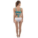 Teal Triangles Pattern Wrap Around Bikini Top View2