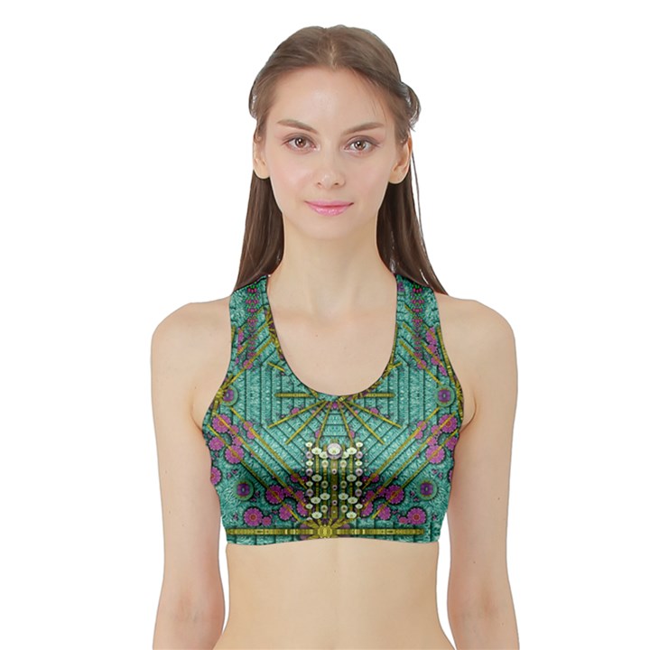 The Most Beautiful Rain Over The Stars And Earth Sports Bra with Border