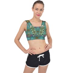 The Most Beautiful Rain Over The Stars And Earth V-back Sports Bra by pepitasart