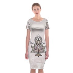 Elegant Decorative Mandala Design Classic Short Sleeve Midi Dress