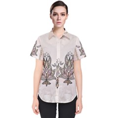 Elegant Decorative Mandala Design Women s Short Sleeve Shirt